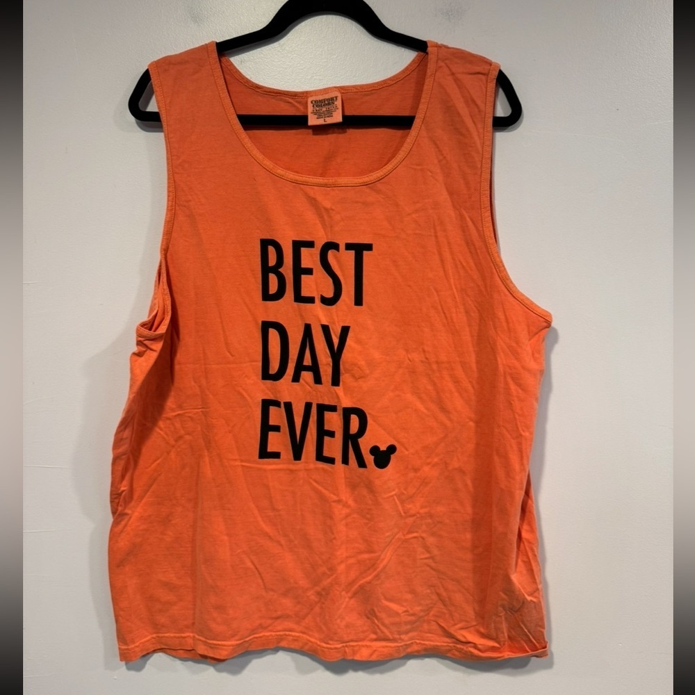 Best Day Ever‎ orange disney tank top